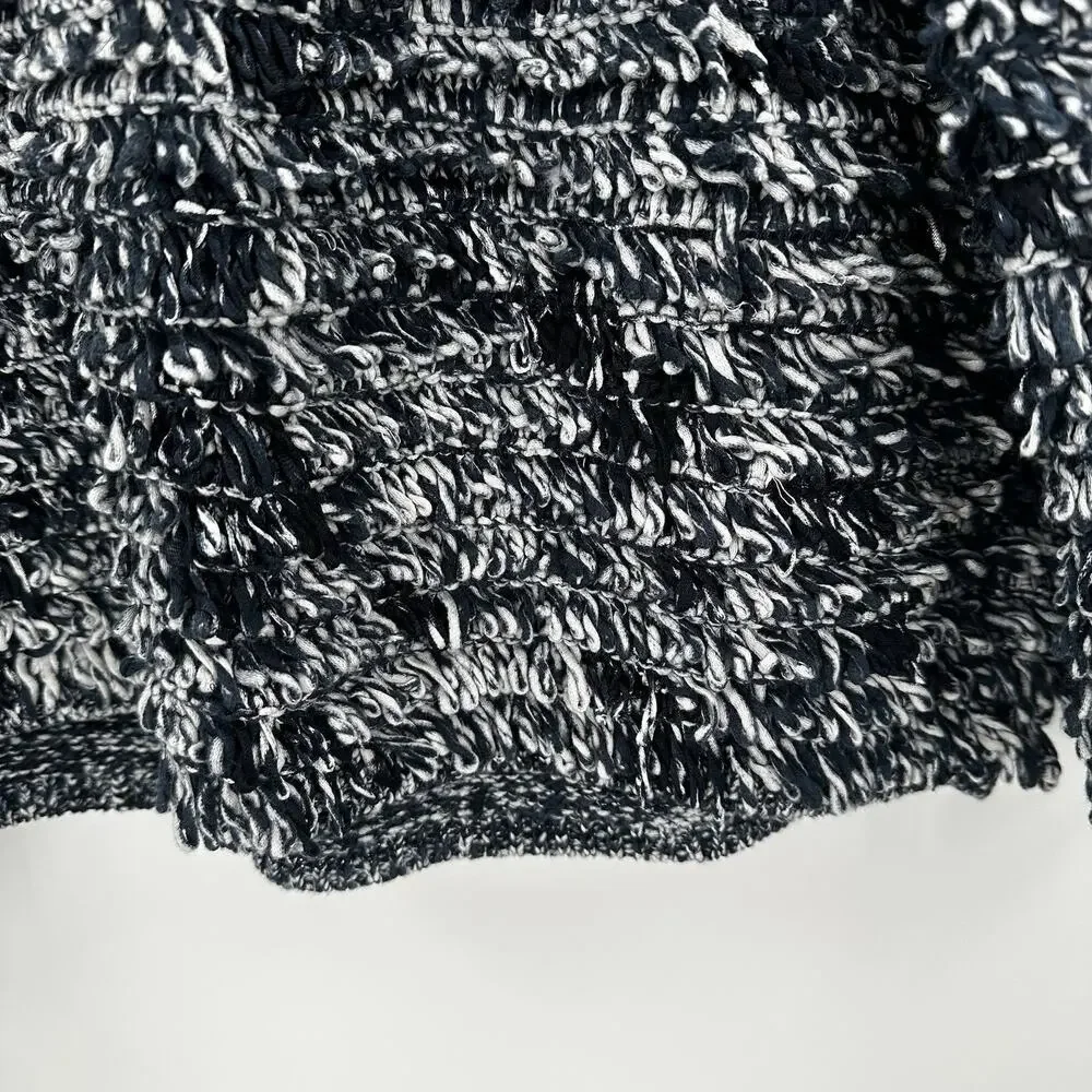 J Crew‎ Collection Sweater Womens Large Blue Shaggy Knit Popover Boxy Heavy